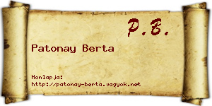 Patonay Berta névjegykártya
